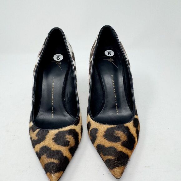 GIUSEPPE ZANOTTI | Ombré Animal Print Calf Hair Pump Heels Women’s Size 36.5 (6) - Picture 2 of 11